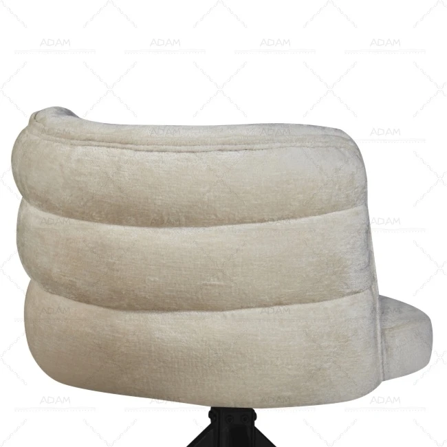 Beige Velvet Fabric Dining Chair-3