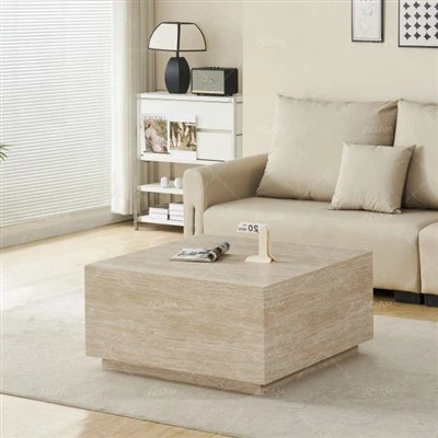 Kare traverten sehpa